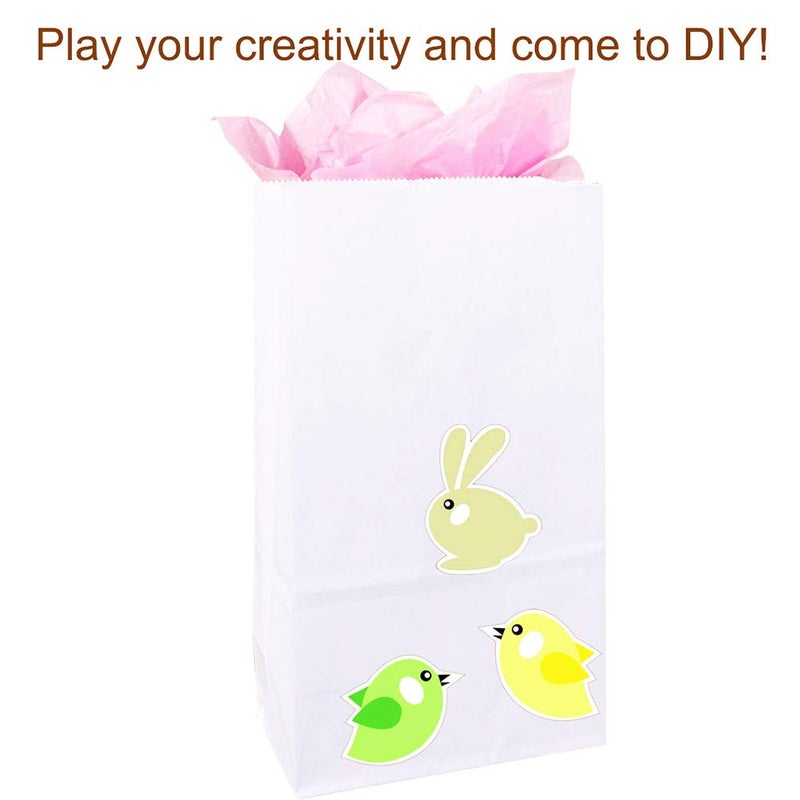 KEYYOOMY Small White Paper Bags White Party Goodie Bags Party Favor Bag Paper Lunch Bag (100 CT, 4.7x2.4x8.7 In) - Image 5